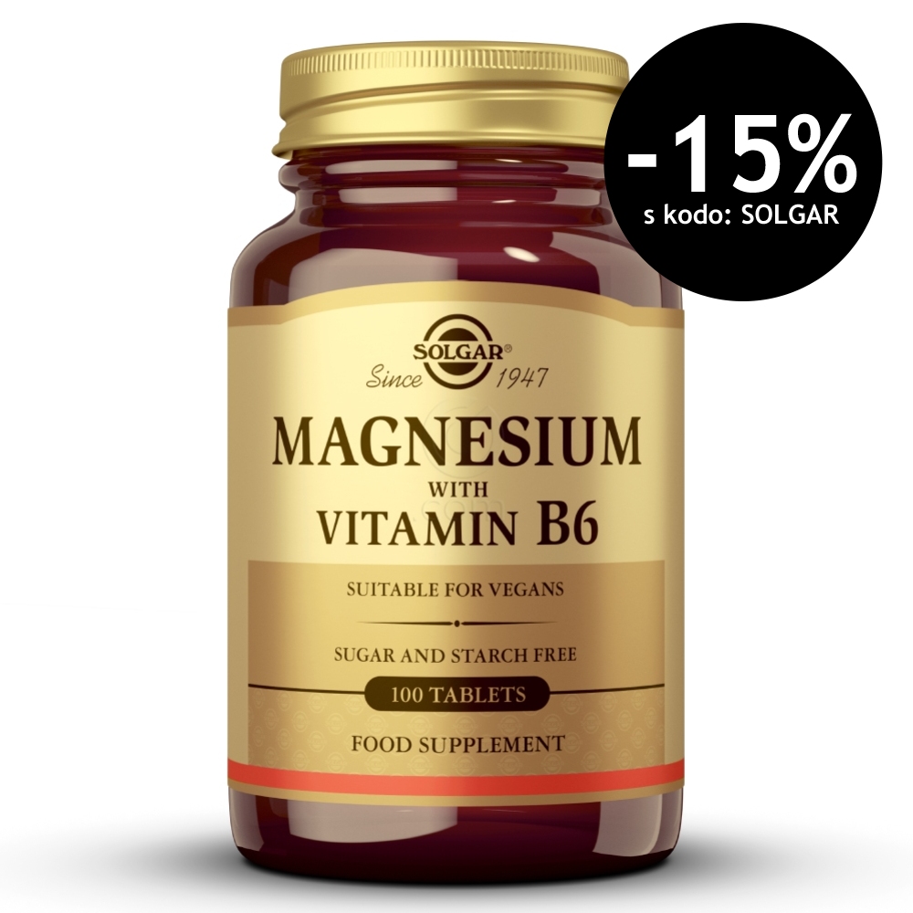 Solgar Magnezij z Vitaminom B6, tablete (100 tablet)